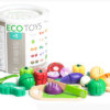 Dřevěné potraviny v kyblíku ECO TOYS – Zelenina, 20 kusů