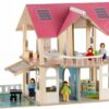 Eco toys Dřevěný domek pro panenky s balkónem – Rezidence Modern