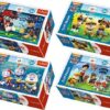 Minipuzzle 54 dílků Paw Patrol/Tlapková Patrola 4 druhy v krabičce 9x6x3cm 40ks v box